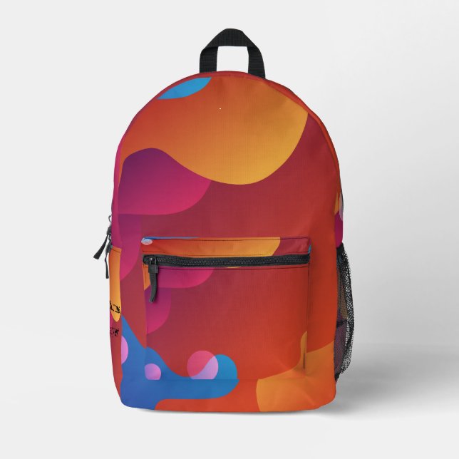 Benutzerdefinierte, lebendige Orange farbenfrohe M Bedruckter Rucksack (Vorderseite)