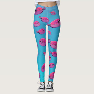 Benutzerdefinierte Leggings mit rosa Fischen