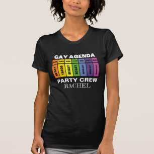 Benutzerdefinierte LGBT Party Crew Gay Agenda Rain T-Shirt