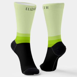Benutzerdefinierte Licht-Dunkel-Hellgrün-Schwarze Socken