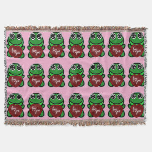 Benutzerdefinierte Liebe dich Kawaii Frosch Herz G Decke