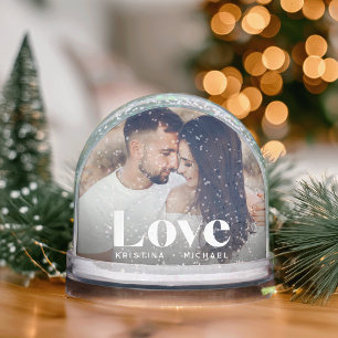 Benutzerdefinierte Liebe Foto Snow Globe mit mehre Schneekugeln