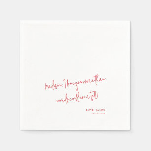 Benutzerdefinierte Liebe Hinweis Handgeschriebene  Serviette