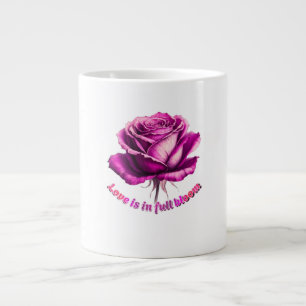 Benutzerdefinierte Liebe in voller Blüte Rose Vale Jumbo-Tasse