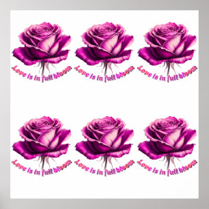 Benutzerdefinierte Liebe in voller Blüte Rose Vale Poster