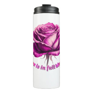 Benutzerdefinierte Liebe in voller Blüte Rose Vale Thermosbecher