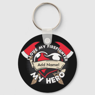 Benutzerdefinierte Liebe Mein Firefighter Schlüsselanhänger