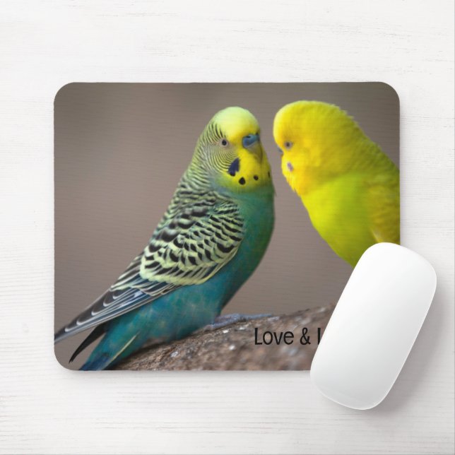 Benutzerdefinierte Liebe und Liebe Text Papageien  Mousepad (Mit Mouse)