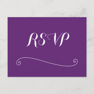 Benutzerdefinierte lila Hochzeits-RSVP-Postkarten Einladungspostkarte
