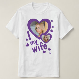 Benutzerdefinierte lila Ich liebe meine Frau Herre T-Shirt