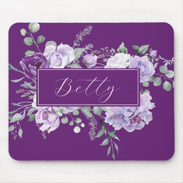 Benutzerdefinierte lila Rosen Mousepad (Vorne)