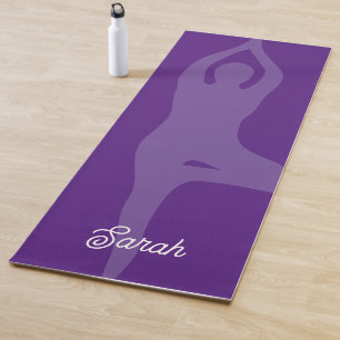 Benutzerdefinierte lila Yogamatze mit Pose Silhoue Yogamatte