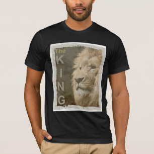 Benutzerdefinierte Lion Elegante Moderne Schwarze  T-Shirt