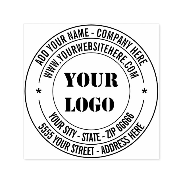 Benutzerdefinierte Logo-Adresse Runde selbstfarbig Permastempel (Design)