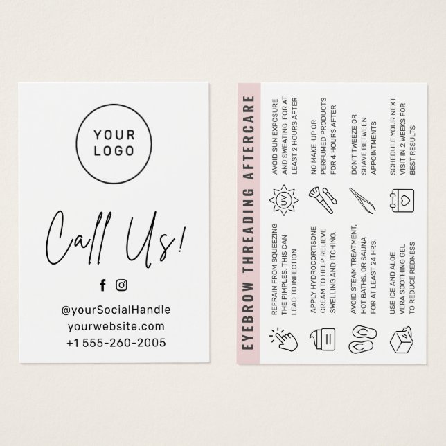 Benutzerdefinierte Logo-Eyebrow-Karte (Vorne & Hinten)