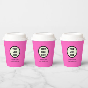 Benutzerdefinierte Logo Firma Pink Business Untern Pappbecher