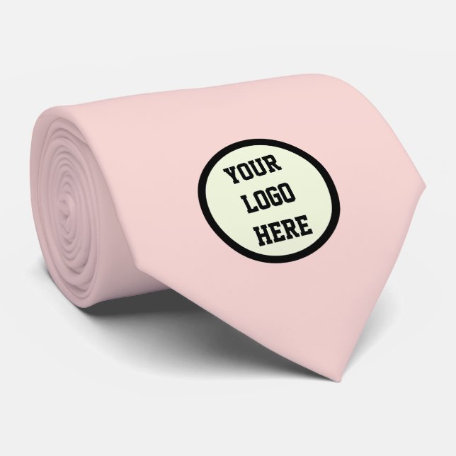 Benutzerdefinierte Logo Firma Rosa Geschäft Untern Krawatte (Gerollt)