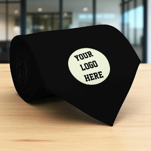 Benutzerdefinierte Logo Firma Schwarz Geschäft Unt Krawatte