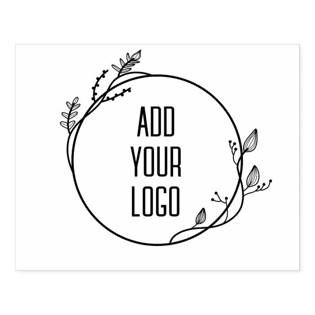 Benutzerdefinierte Logo-Flora Minimalistisch einfa Gummistempel (Prägung)