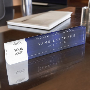 Benutzerdefinierte Logo-Führungskraft Navy Blue Be Namensplakette