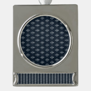 Benutzerdefinierte Logo Hier Name Vorlage Banner-Ornament Silber