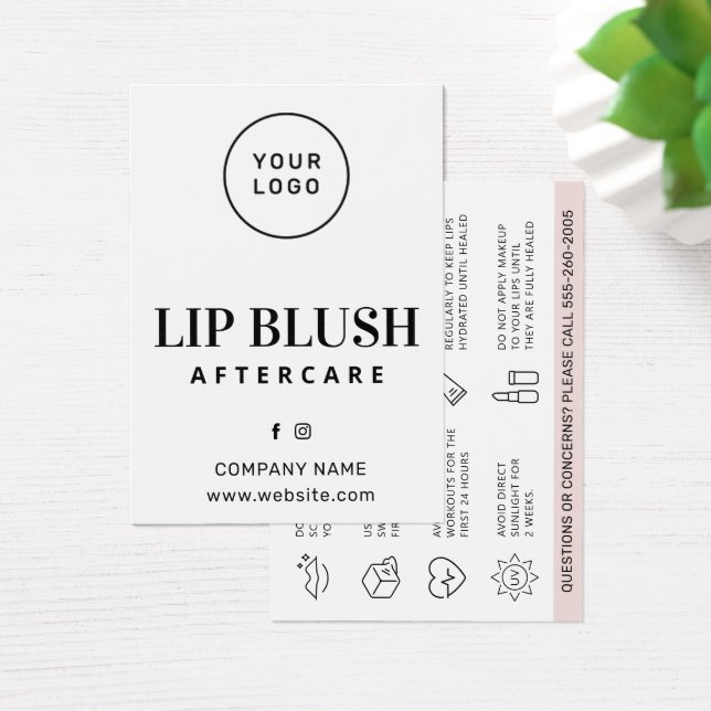 Benutzerdefinierte Logo-Lippenkarte Blush Aftercar (Schreibtisch)