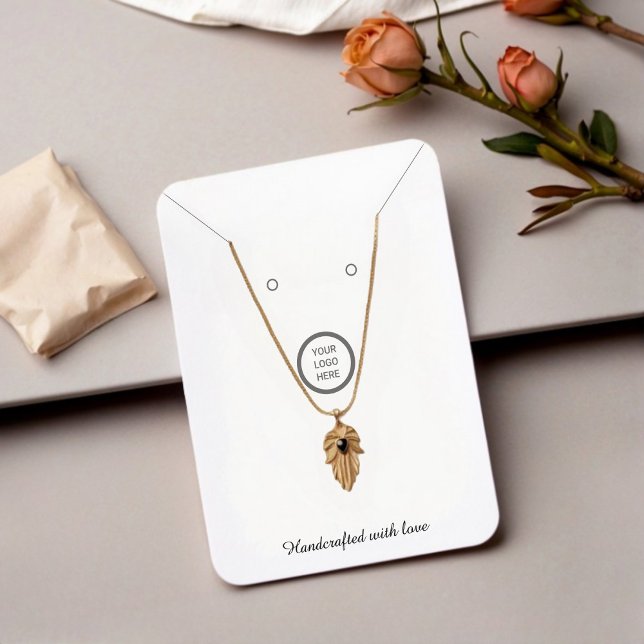 Benutzerdefinierte Logo-Nekklace-Erring-Schmuck-Di Telefonnummerkarte (Jewlry Card in White)
