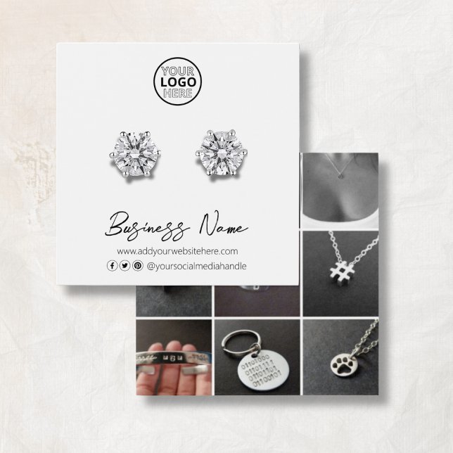 Benutzerdefinierte Logo-Social-Media-Speicherkarte (Custom Logo Social Media Stud Earring Display Card
)