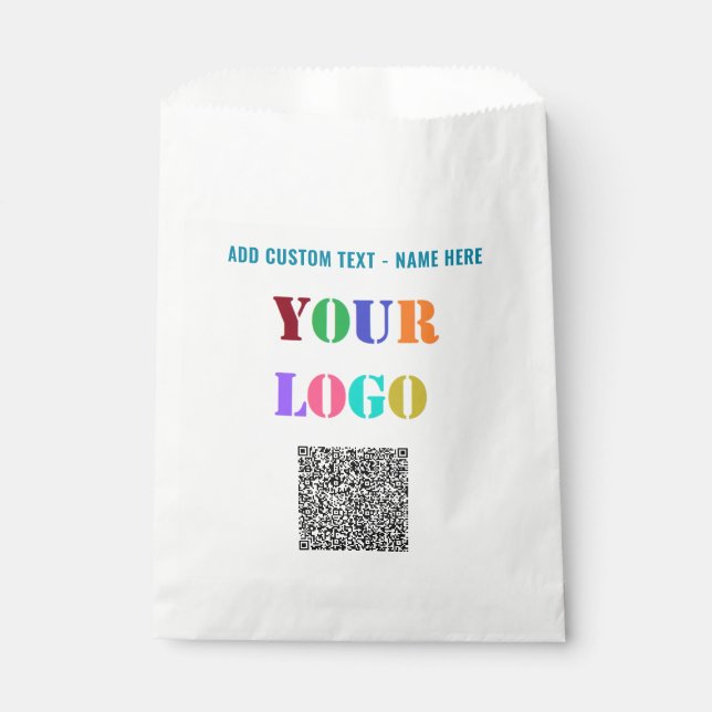 Benutzerdefinierte Logo-Text- und QR-Code-Geschenk Geschenktütchen (Vorderseite)
