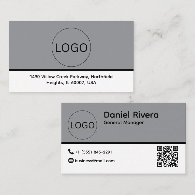 Benutzerdefinierte Logo und QR-Code Visitenkarte (Vorne/Hinten)