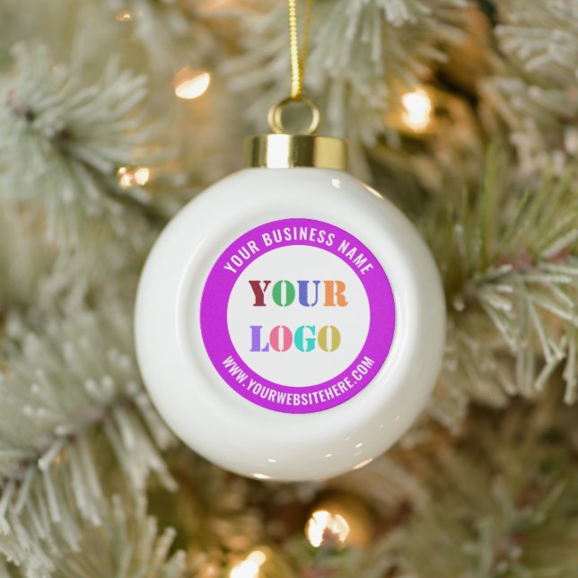 Benutzerdefinierte Logo-Website Farben Weihnachtsd Keramik Kugel-Ornament (Baum)