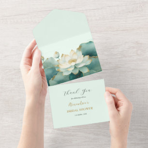 Benutzerdefinierte Lotus-Blume Brautparty-Dankesch All In One Einladung