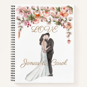 Benutzerdefinierte Love Wedding Edit Innendesignpa Notizbuch