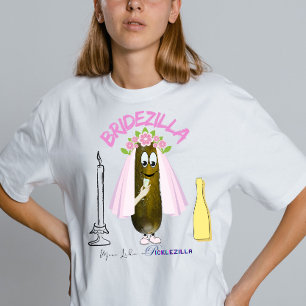 Benutzerdefinierte lustige eingelegte Bridezilla-J T-Shirt
