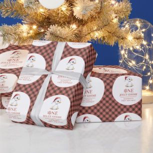 Benutzerdefinierte lustige Gans Dezember Erster Ge Geschenkpapier