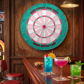 Benutzerdefinierte lustige rosa und türkis Diner S Dartscheibe