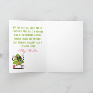 Benutzerdefinierte lustige Weihnachtszitate für Fr Feiertagskarte