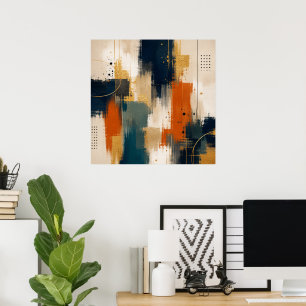 Benutzerdefinierte Luxus-Gold-Navy-Abstrakte Moder Poster