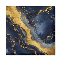 Benutzerdefinierte Luxus-Navy-Gold-Abstrakt-Marmor