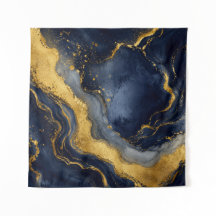 Benutzerdefinierte Luxus-Navy-Gold-Abstrakt-Marmor