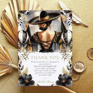 Benutzerdefinierte Luxus-Schwarz-Gold-Quinceañera Einladung