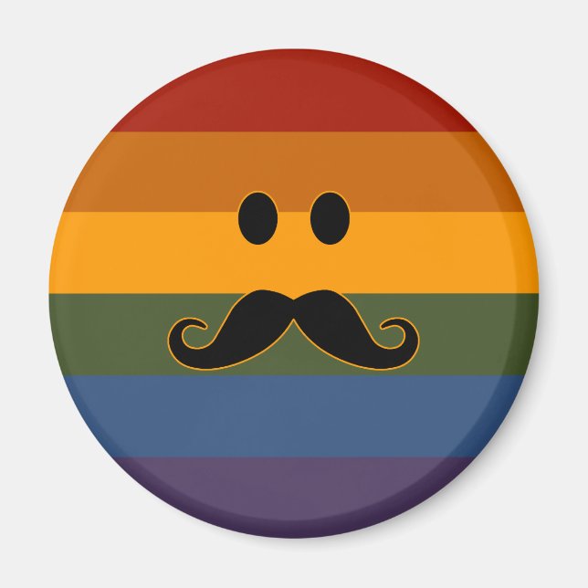 benutzerdefinierte Magnete Mustache Pride Magnet (Vorne)