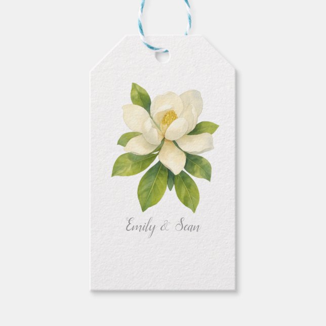 Benutzerdefinierte Magnolienblume Benutzerdefinier Geschenkanhänger (Vorderseite)