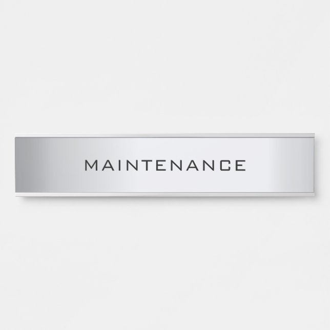 Benutzerdefinierte Maintenance-Text-Elegante Silve Türschild (Vorderseite )