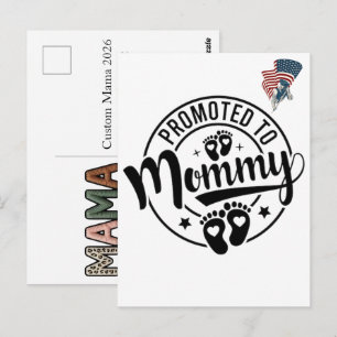 Benutzerdefinierte Mama 2026 Faux Babyfüße Erinner Postkarte