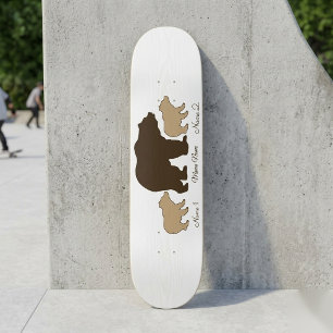 Benutzerdefinierte Mama-Bärin mit 2 Kindernamen Mu Skateboard