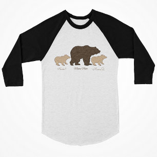 Benutzerdefinierte Mama-Bärin mit 2 Kindernamen Mu T-Shirt