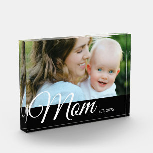 Benutzerdefinierte Mama Established Modern Script  Fotoblock
