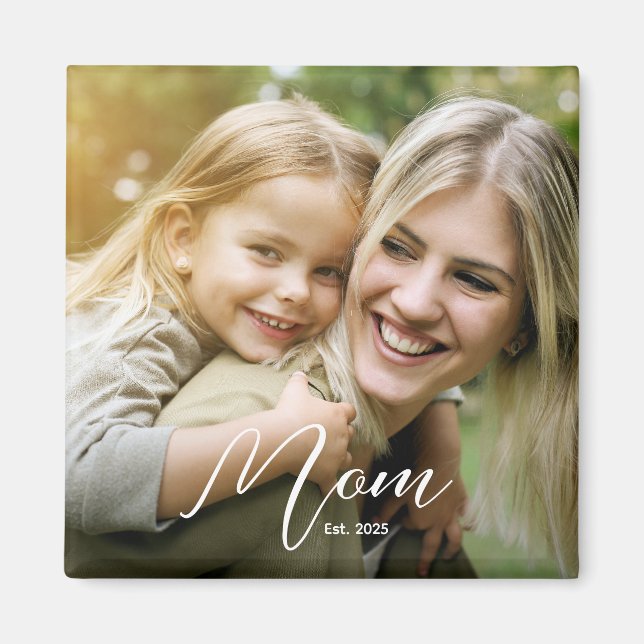 Benutzerdefinierte Mama Established Modern Script  Magnet (Vorne)