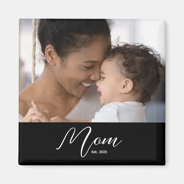 Benutzerdefinierte Mama Established Modern Script  Magnet (Vorne)